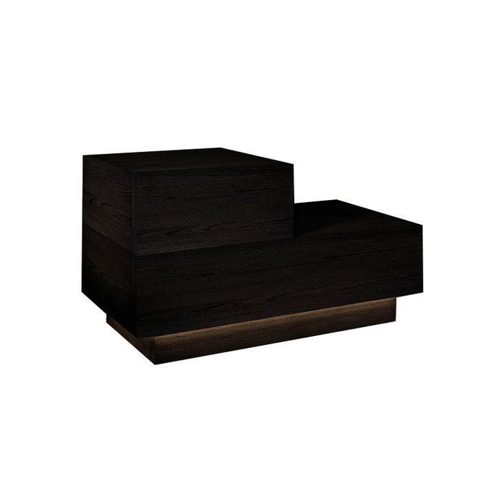 Hanah Home Kayra Mesita de noche con LED - Negro